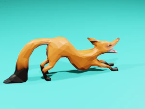 Yawning Fox 3D Model