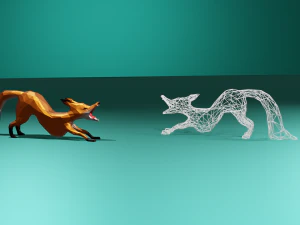Yawning Fox 3D Model