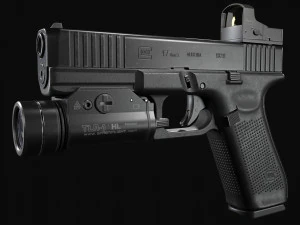 Glock 17 with attachments 3D Model