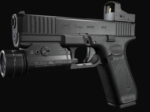 Glock 17 with attachments 3D 模型