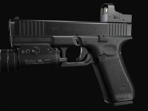Glock 17 with attachments 3D 模型