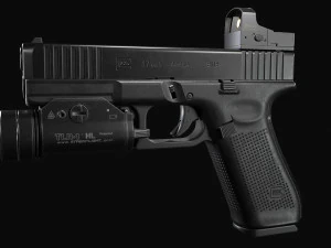 Glock 17 with attachments 3D Model