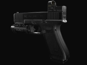 Glock 17 with attachments 3D 模型