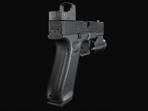 Glock 17 with attachments 3D 模型