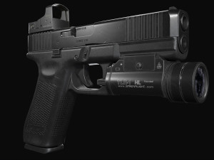 Glock 17 with attachments 3D 模型