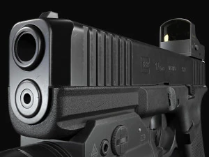 Glock 17 with attachments 3D Model