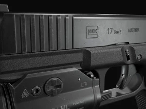 Glock 17 with attachments 3D Model