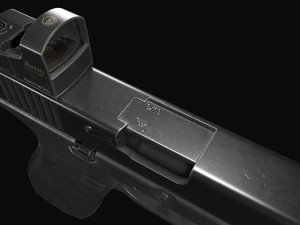 Glock 17 with attachments 3D 模型