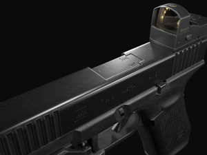 Glock 17 with attachments 3D 模型