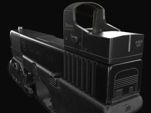 Glock 17 with attachments 3D 模型