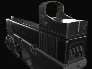 Glock 17 with attachments 3D Model