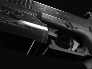 Glock 17 with attachments 3D Model