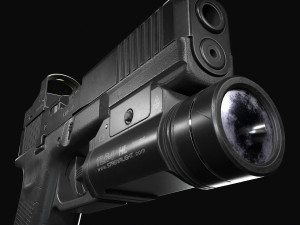 Glock 17 with attachments 3D 模型