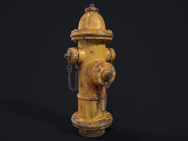 Fire Hydrant 3D 모델 .c4d .max .obj .3ds .fbx .stl .blend 
