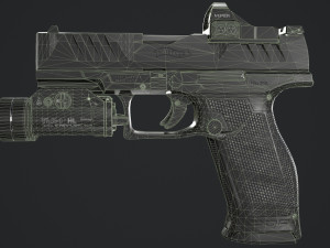Walther PDP Fullsize with attachments Model 3D