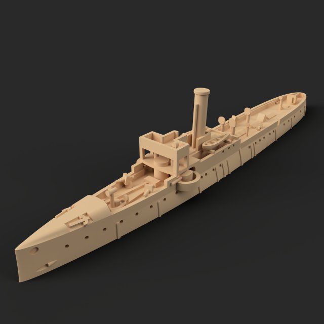 chinese cruiser kiang yi 3D 프린트 모델 .c4d .max .obj .3ds .fbx .stl .blend