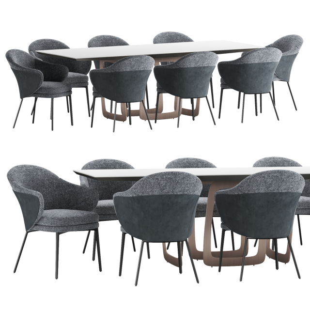 dining set 2 Modello 3D .c4d .max .obj .3ds .fbx .stl .blend 