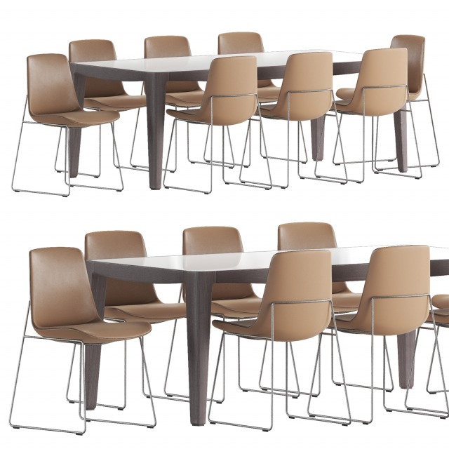 dining set 3 Modello 3D .c4d .max .obj .3ds .fbx .stl .blend