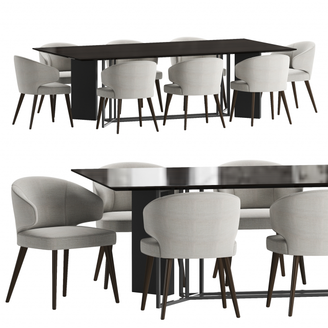 collection dining set 1 3D-Modell .c4d .max .obj .3ds .fbx .stl .blend 