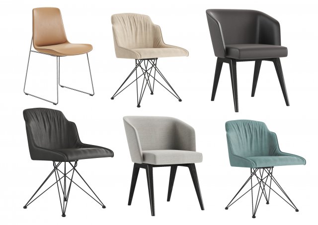 collection chair 2 3D मॉडल .c4d .max .obj .3ds .fbx .stl .blend 