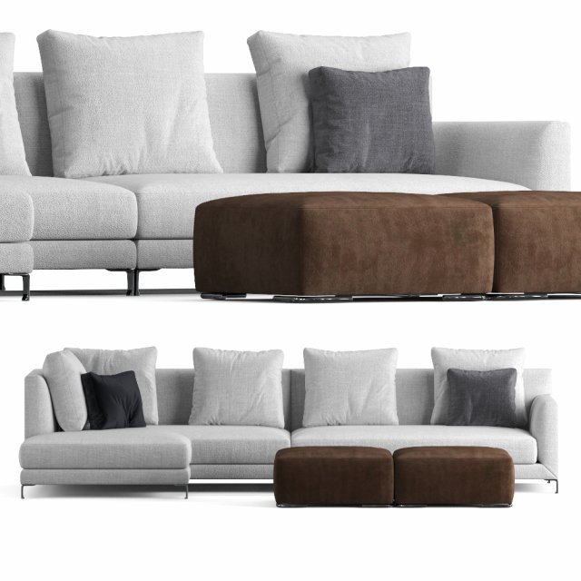 sofa 3D 模型 .c4d .max .obj .3ds .fbx .stl .blend 