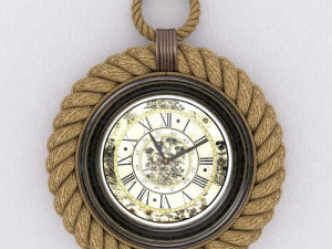 wall rope clock 3d 3D Модель