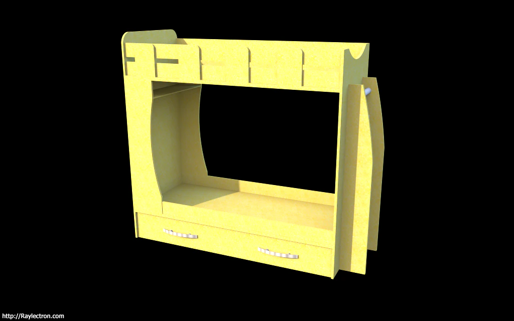 two bund bed 3D Model .c4d .max .obj .3ds .fbx .stl .blend 