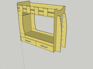two bund bed 3D Model