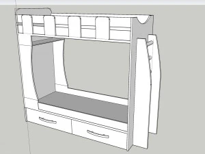 two bund bed 3D Model