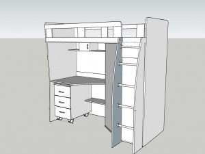 combined shelfbed 3D-Modell