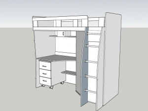 組み合わせ棚ベッド 3Dモデル