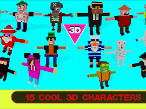 15 characters voxel s pack 3D Model