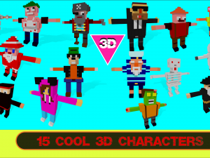 15 characters voxel s pack Model 3D