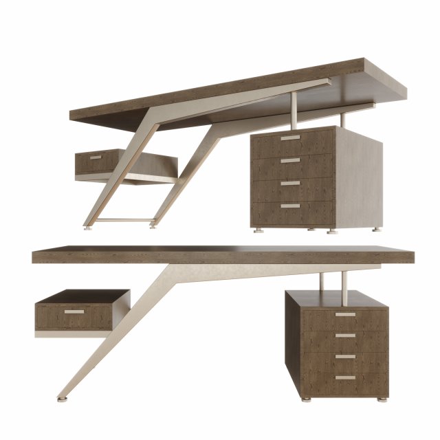 Computer desk Model 3D .c4d .max .obj .3ds .fbx .stl .blend 