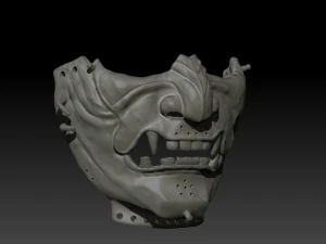 m&aacute;scara fantasma de tsushima Modelo 3D