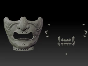 m&aacute;scara fantasma de tsushima Modelo 3D