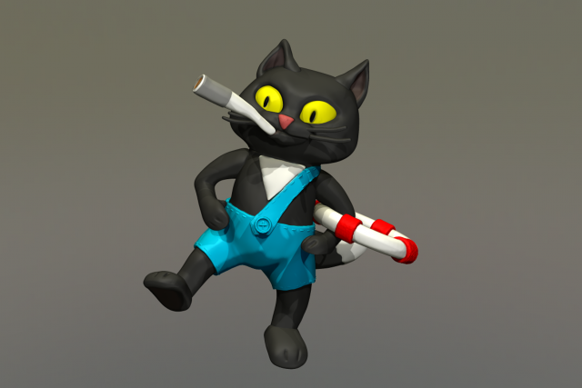 keychain cat from well wait Modelo 3D .c4d .max .obj .3ds .fbx .stl .blend 