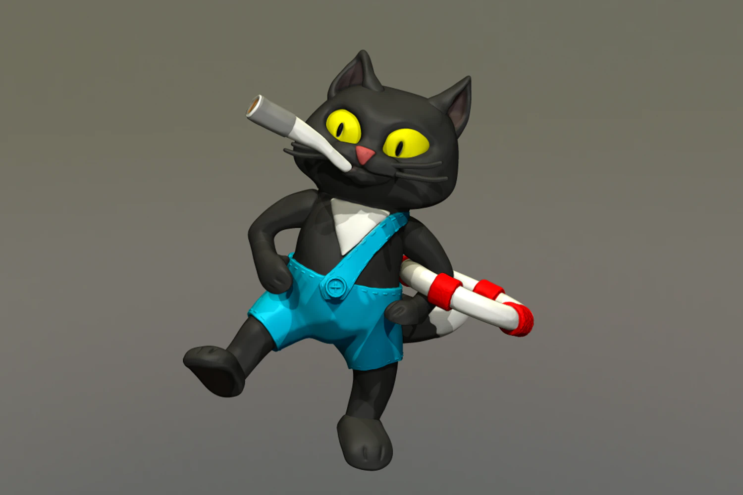 keychain cat from well wait 3D Model .c4d .max .obj .3ds .fbx .stl .blend 