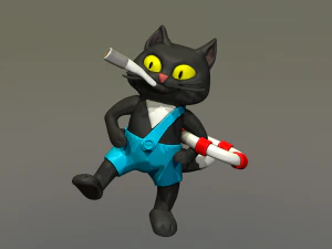 keychain cat from well wait 3D Model