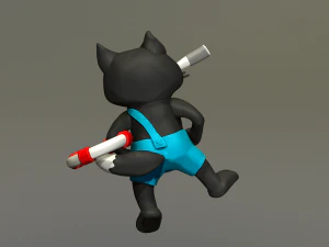 keychain cat from well wait 3D Model