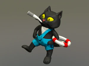 keychain cat from well wait 3D Model