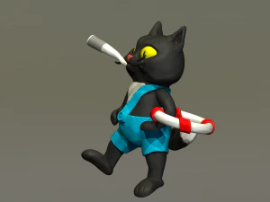 keychain cat from well wait 3D Model