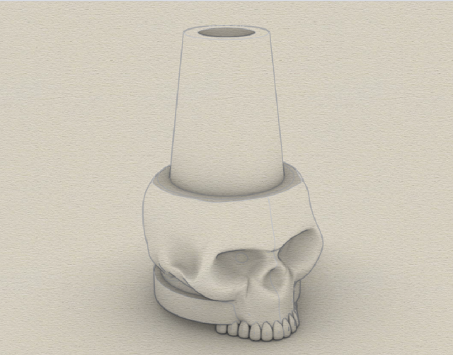 skull hookah mouthpiece 3D Print Model .c4d .max .obj .3ds .fbx .stl .blend