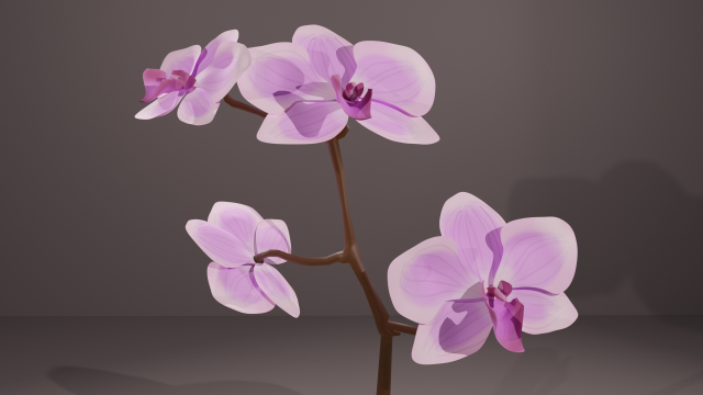 hand painted orchid Modelo 3D .c4d .max .obj .3ds .fbx .stl .blend 