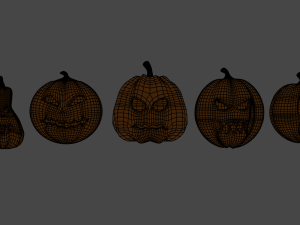 halloween pumpkins pack Model 3D