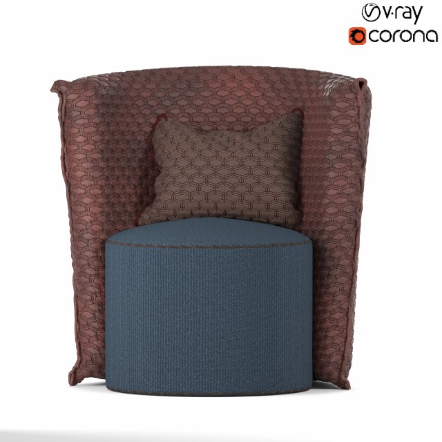 arm chair 3D 模型 .c4d .max .obj .3ds .fbx .stl .blend 