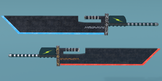 big sword 3D Model .c4d .max .obj .3ds .fbx .stl .blend 