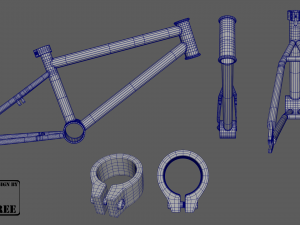 bmx midpoly for cartoon 3D Модель
