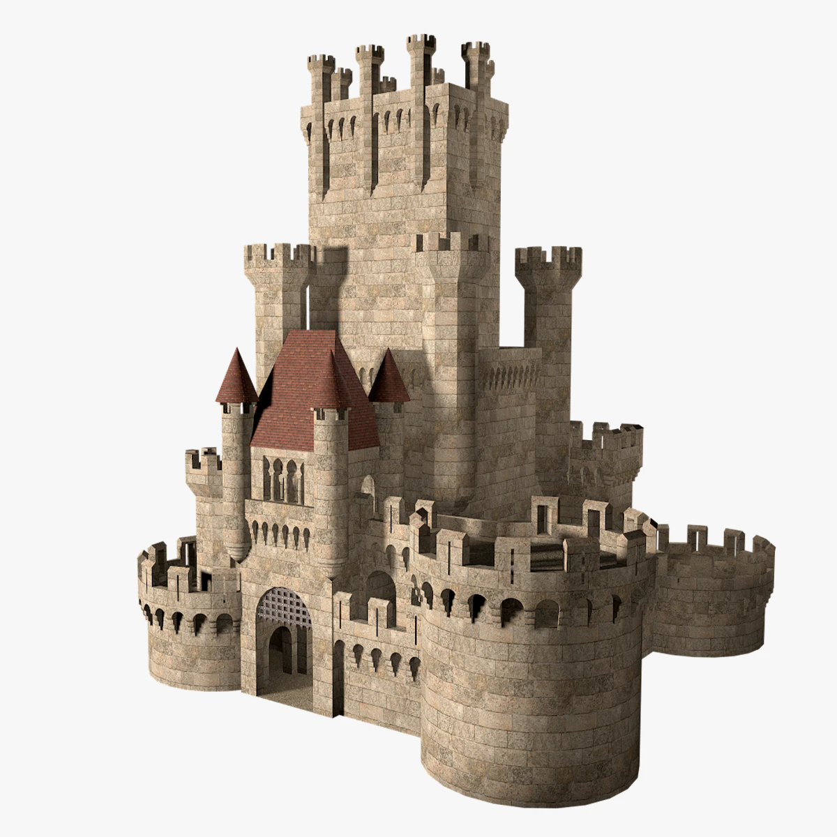 medieval castle 3D Model .c4d .max .obj .3ds .fbx .stl .blend 
