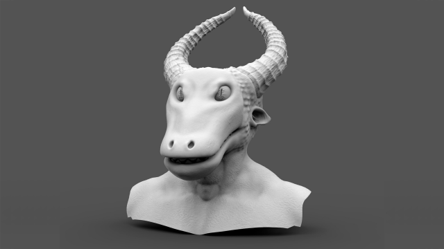 creature head hipoly 3D Model .c4d .max .obj .3ds .fbx .stl .blend 